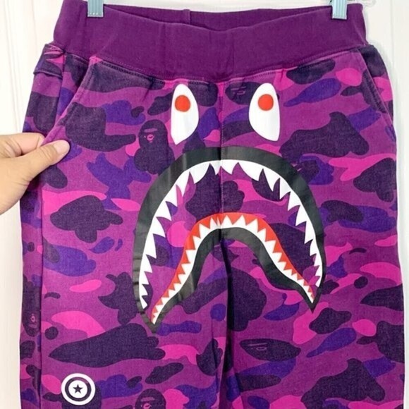 Bape A Bathing World Gone Mad Ape Camouflage Shark Pull On Athleisure Sweatpants - Picture 3 of 13